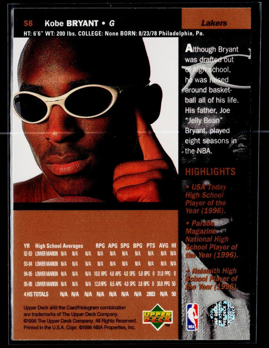 1996-97 Upper Deck Kobe Bryant #58 RC