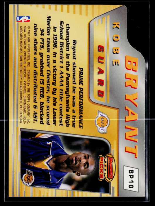 1996-97 Bowman's Best Kobe Bryant #BP10 Picks Rookie RC