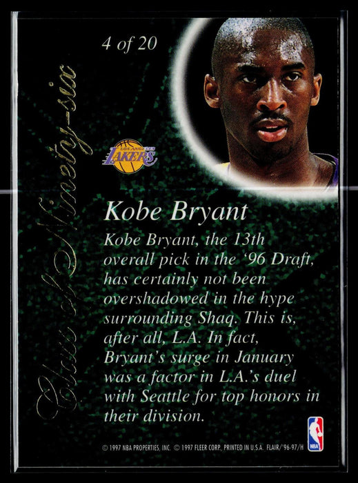 1996-97 Flair Showcase Kobe Bryant #4 Class of Ninety Six RC Rookie