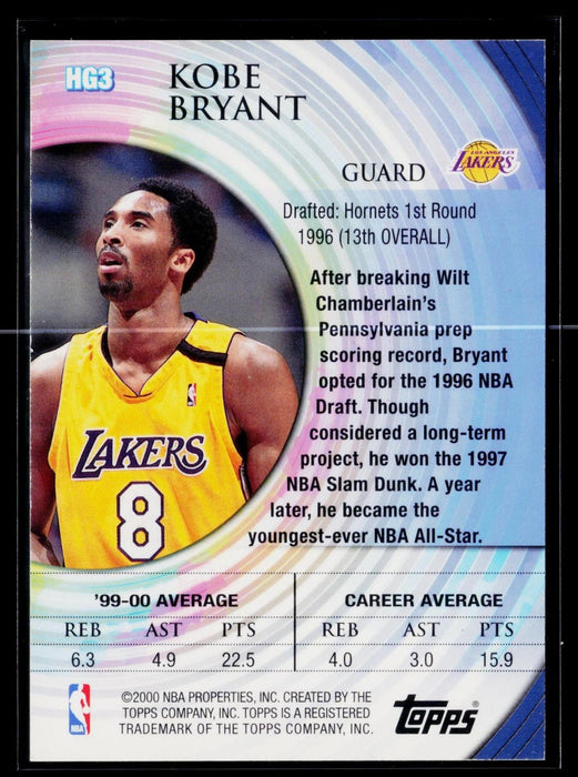 2000-01 Topps Kobe Bryant #HG3 Hidden Gems