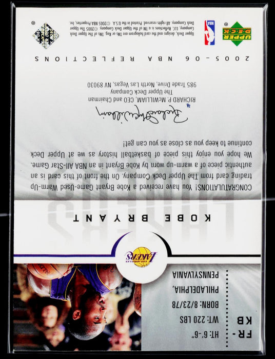2005-06 Upper Deck Reflections Kobe Bryant #FR-KB Fabric Reflections