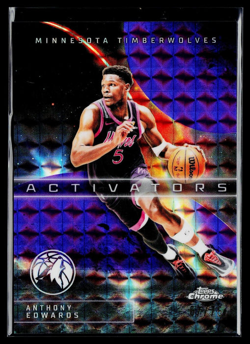 2025-26 Topps Chrome Anthony Edwards Activators Purple Refractor /75 SP