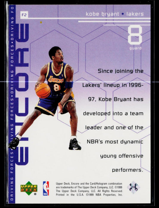 1998-99 Upper Deck Encore Kobe Bryant #F2 Driving Forces