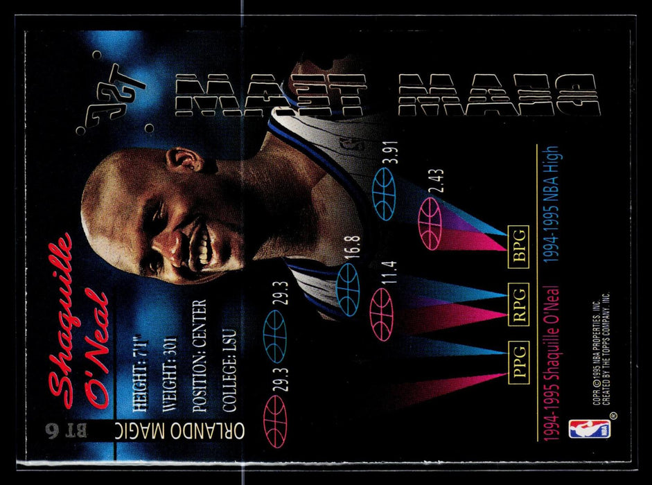 1995-96 Stadium Club Shaquille O'Neal #BT6 Beam Team