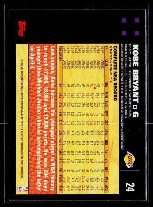 2007-08 Topps Kobe Bryant #24