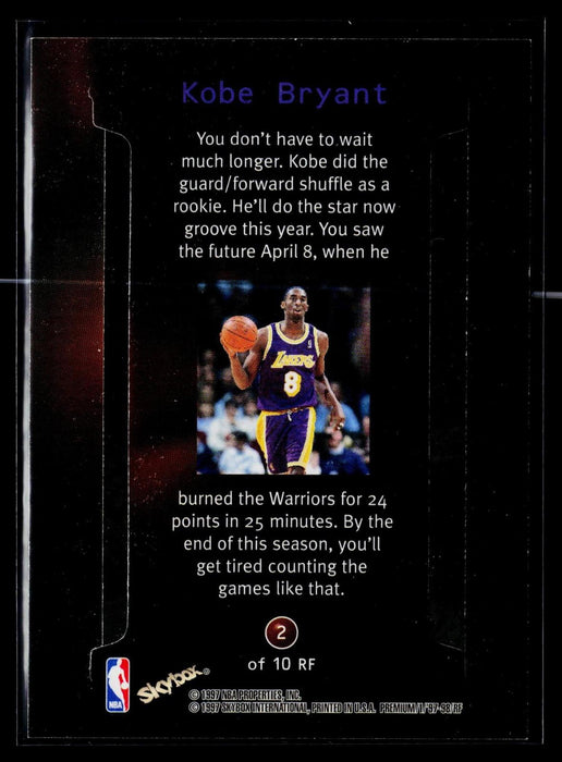 1997-98 SkyBox Premium Kobe Bryant #2 RF Rock n' Fire