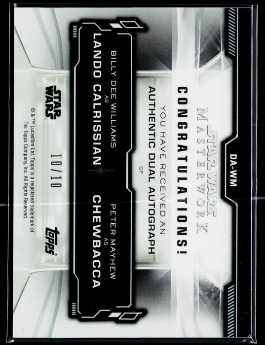 2020 Topps Star Wars Masterworks Chewbacca Lando Calrissian Dual Auto Wood 10/10