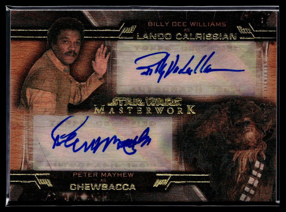 2020 Topps Star Wars Masterworks Chewbacca Lando Calrissian Dual Auto Wood 10/10
