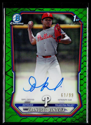 2026 Bowman Chrome Francisco Renteria Auto Green Reptilian Refractor /99 #CPA-FR