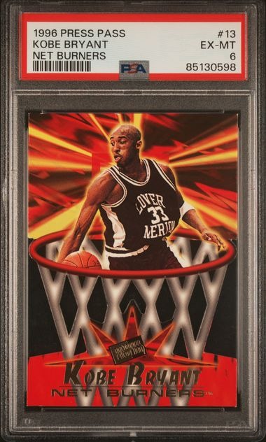 1996 Press Pass Kobe Bryant RC Rookie #13 Net Burners PSA 6