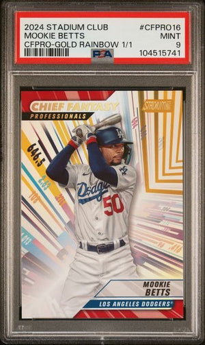 2024 Topps Stadium Club Mookie Betts Gold Rainbow 1/1 Chief Fantasy PSA 9 MINT
