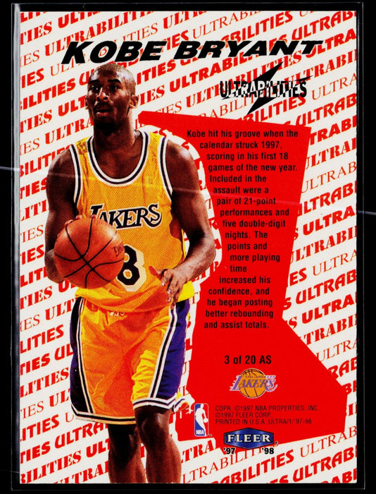 1997-98 Ultra Kobe Bryant #3 Ultrabilities All-Star Red
