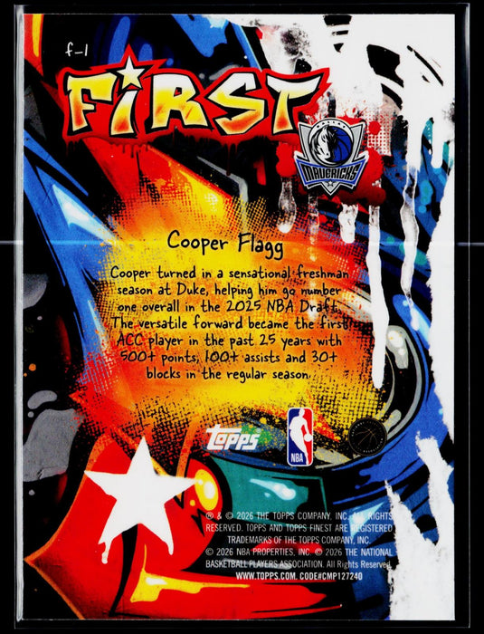 2025-26 Finest Cooper Flagg RC Rookie #F-1 First X-fractor SP