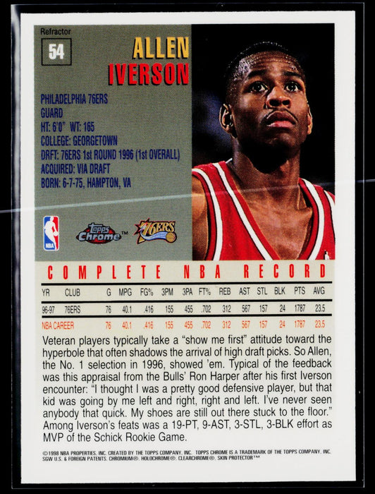 1997-98 Topps Allen Iverson #54 Refractor