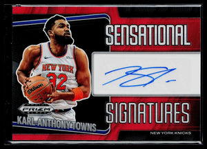 2024-25 Panini Prizm Black Karl Anthony Towns Red Prizm Auto #/99 SP