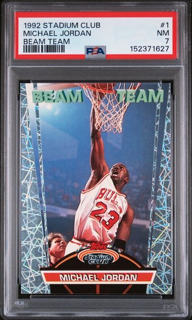 1992-93 Stadium Club Michael Jordan #1 Beam Team PSA 7 NM
