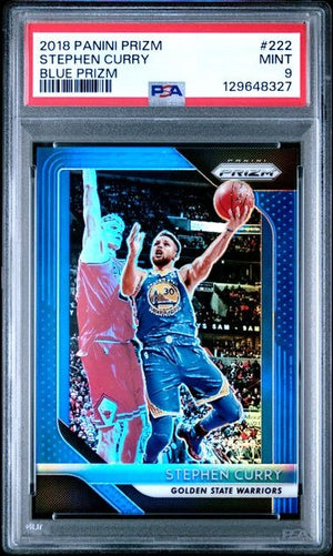 2018 Prizm Stephen Curry #222 Blue Prizm /199 PSA 9 MINT Color Match