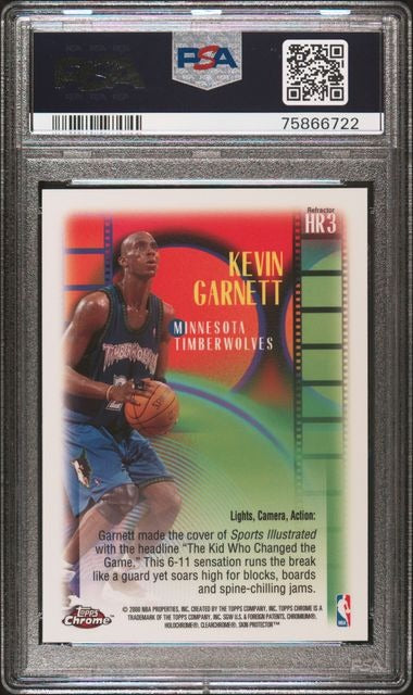 1999 Topps Chrome Kevin Garnett #HR3 Highlight Reels Refractor PSA 9 MINT