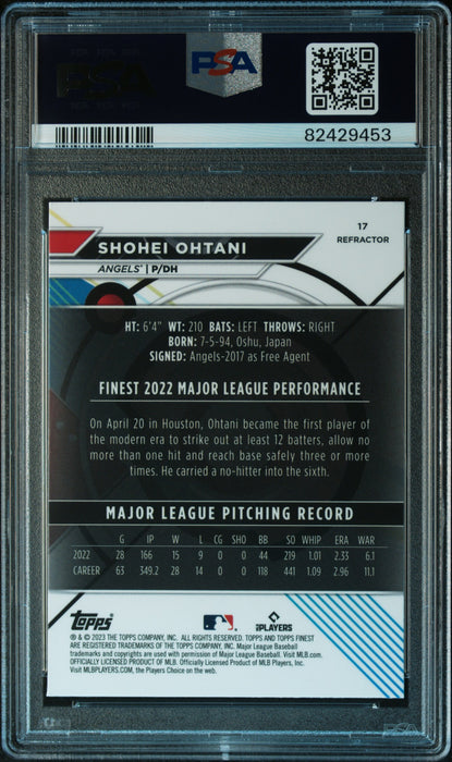 2023 Topps Finest Shohei Ohtani #17 Refractor PSA 10