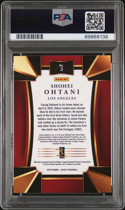 2018 Panini Chronicles Shohei Ohtani #3 Select RC Rookie PSA 10