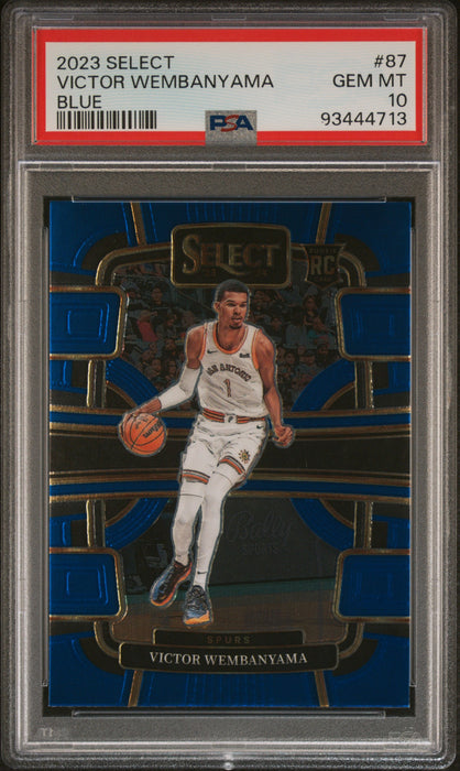 2023 Panini Select Victor Wembanyama #87 Blue RC Rookie PSA 10 A