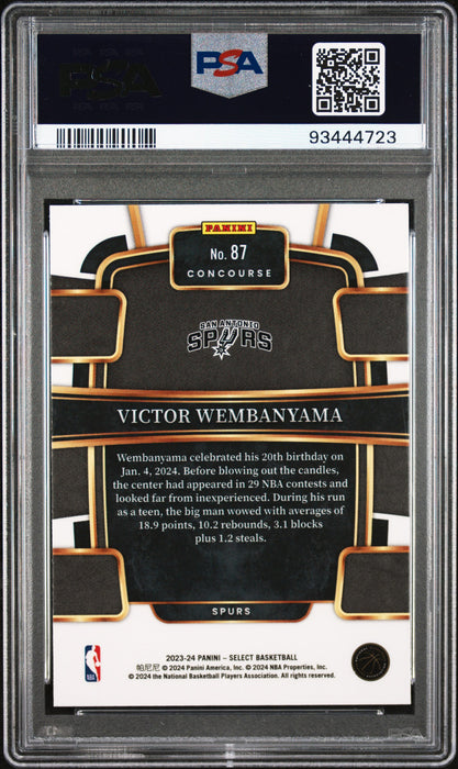 2023 Panini Select Victor Wembanyama #87 Blue RC Rookie PSA 10 B