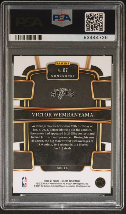 2023 Panini Select Victor Wembanyama #87 Blue RC Rookie PSA 10 C