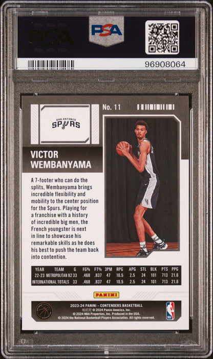 2023 Contenders Victor Wembanyama #11 Red Game RC Rookie PSA 10