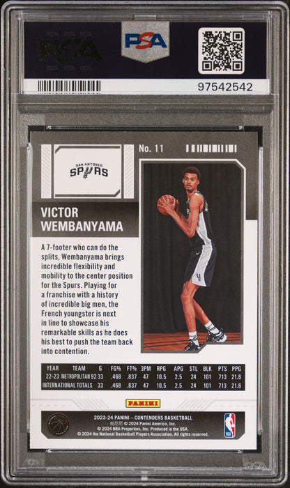 2023 Contenders Victor Wembanyama #11 RC Rookie PSA 10