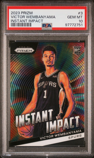 2023 Panini Prizm Victor Wembanyama #3 Instant Impact RC Rookie PSA 10