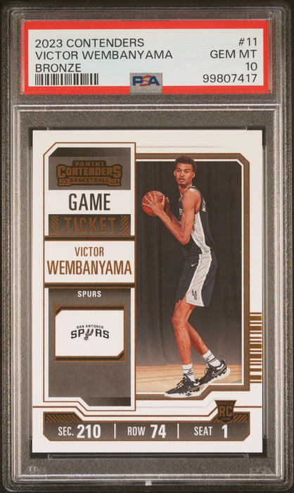 2023 Contenders Victor Wembanyama #11 Bronze RC Rookie PSA 10