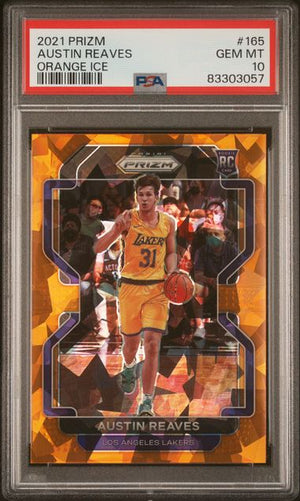 2021 Panini Prizm Austin Reaves #165 Orange Ice RC Rookie PSA 10 GEM MINT