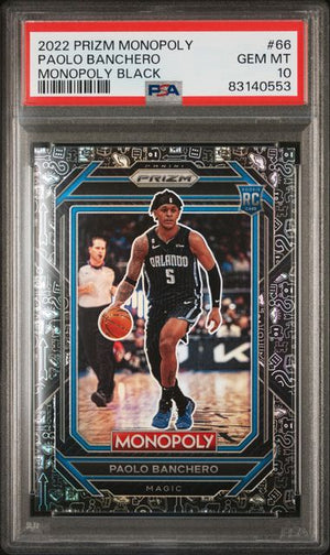2022 Panini Prizm Monopoly Paolo Banchero #66 Monopoly Black RC Rookie PSA 10