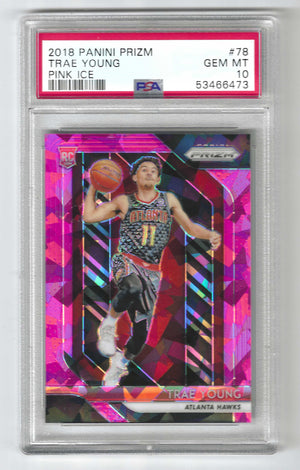 2018 Panini Prizm Trae Young #78 Pink Ice RC Rookie PSA 10 GEM MINT