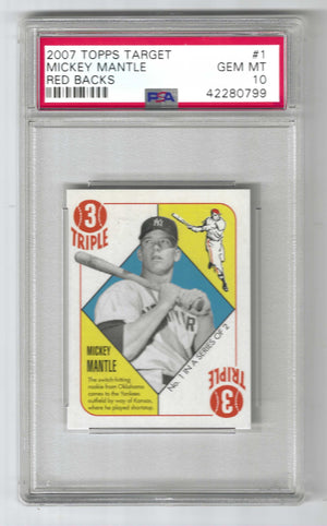 2007 Topps Target Mickey Mantle #1 Red Backs PSA 10 GEM MINT