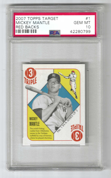 2007 Topps Target Mickey Mantle #1 Red Backs PSA 10 GEM MINT