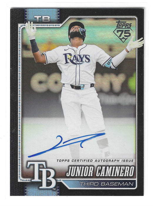 2026 Topps Junior Caminero #328 Black Foil Auto /10 SSP