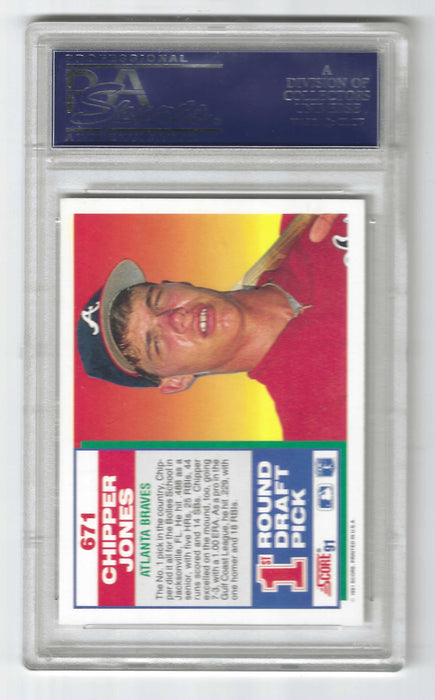 1991 Score Chipper Jones #671 RC Rookie PSA 10 GEM MINT