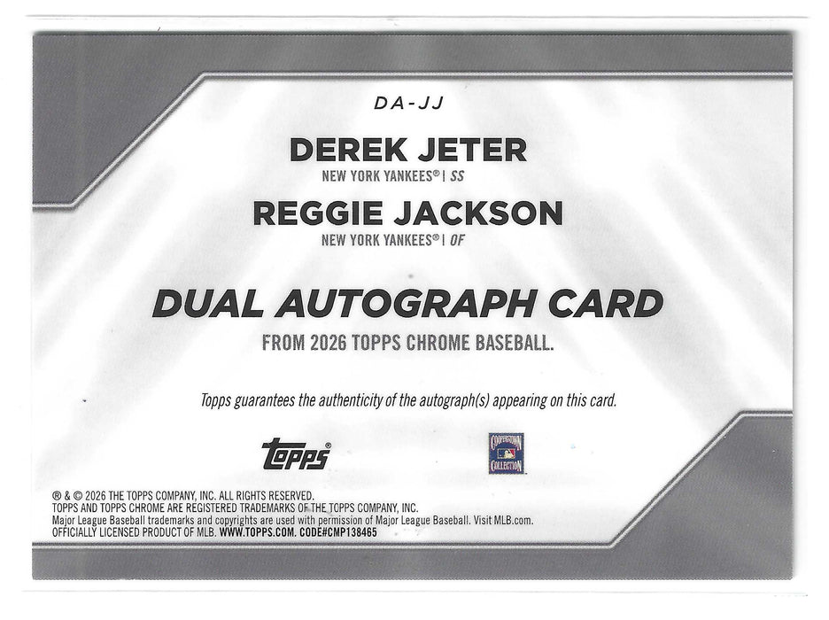 2026 Topps Chrome Derek Jeter Reggie Jackson #DA-JJ Dual Auto /25 SSP