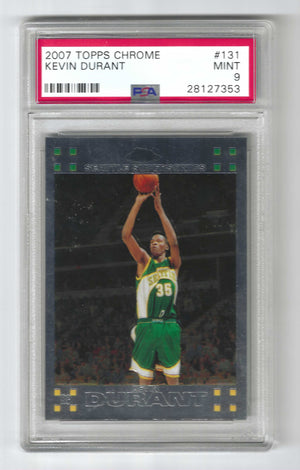 2007 Topps Chrome Kevin Durant #131 RC Rookie PSA 9 MINT