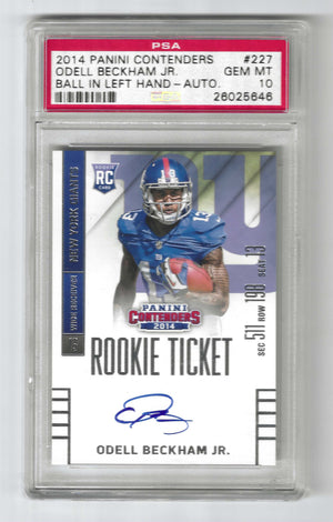 2014 Panini Contenders Odell Beckham Jr #227 Rookie Ticket Auto RC PSA 10