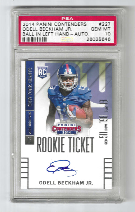2014 Panini Contenders Odell Beckham Jr #227 Rookie Ticket Auto RC PSA 10