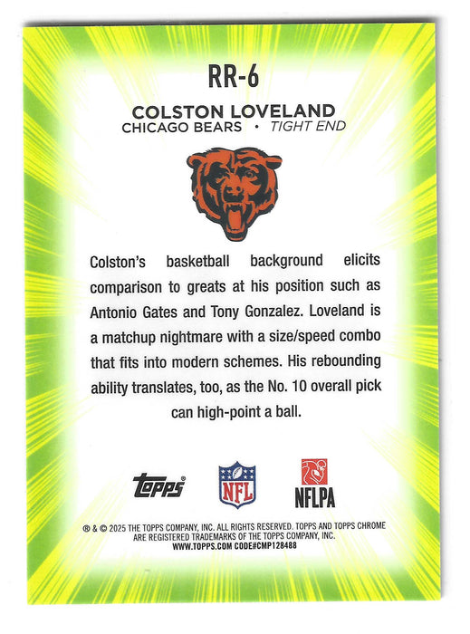 2025 Topps Chrome Colston Loveland #RR-16 Radiating Rookies RC Rookie SSP
