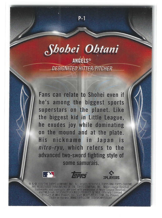 2022 Topps Chrome Shohei Ohtani #P-1 Pinstriped