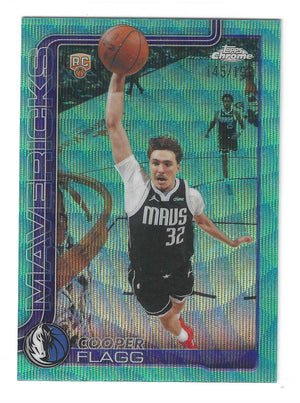 2025-26 Topps Chrome Update Cooper Flagg #151 Aqua Wave Refractor RC /199 SP