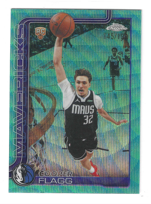 2025-26 Topps Chrome Update Cooper Flagg #151 Aqua Wave Refractor RC /199 SP