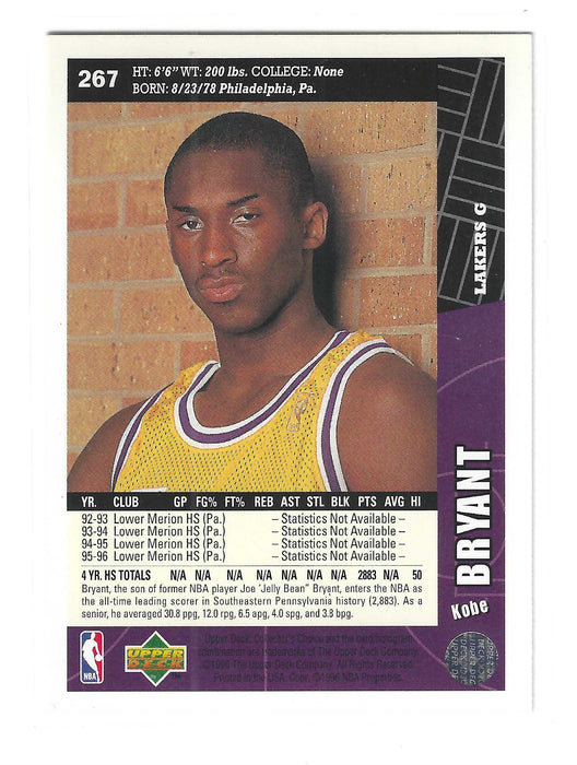 1996-97 Upper Deck Collector's Choice Kobe Bryant #267 RC Rookie