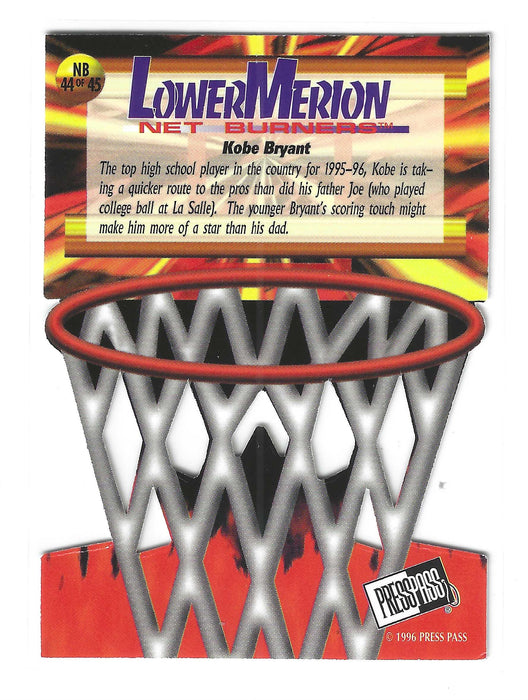 1996 Press Pass Kobe Bryant #NB44 Net Burners Die-Cut RC Rookie