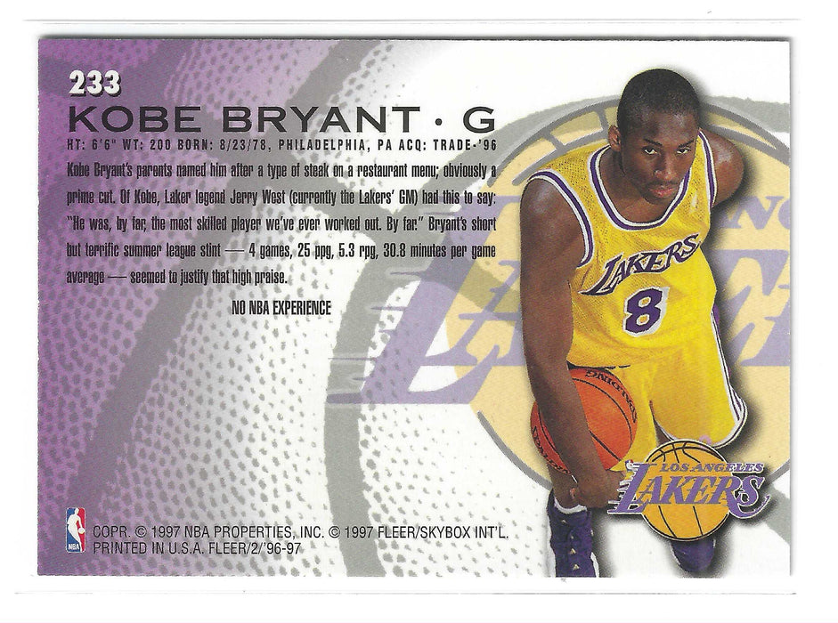 1996-97 Fleer Kobe Bryant #233 RC Rookie