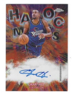 2025-26 Topps Chrome Update Grant Hill Havoc Marks Orange Refractor Auto /25 SSP